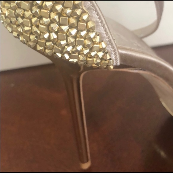 WORN Once Authentic Burberry Gold and beaded heels - Picture 4 of 7